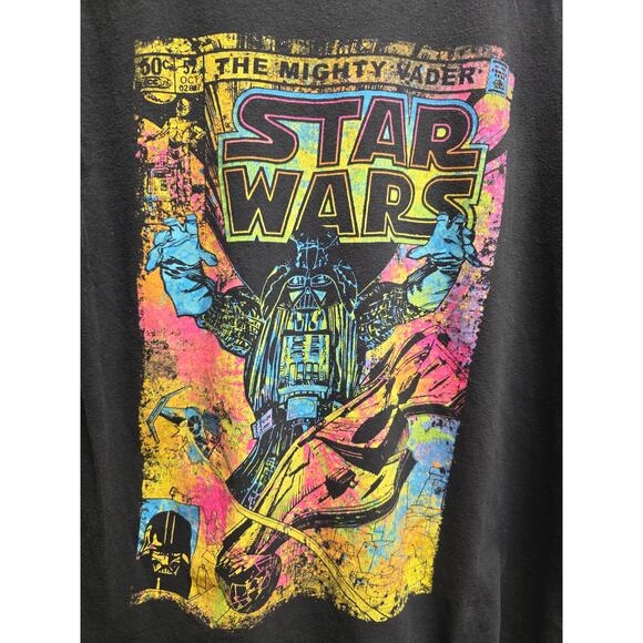 Star Wars Shirt The Mighty Vader Large Black Retro Comic Graphic Tee - Picture 2 of 9